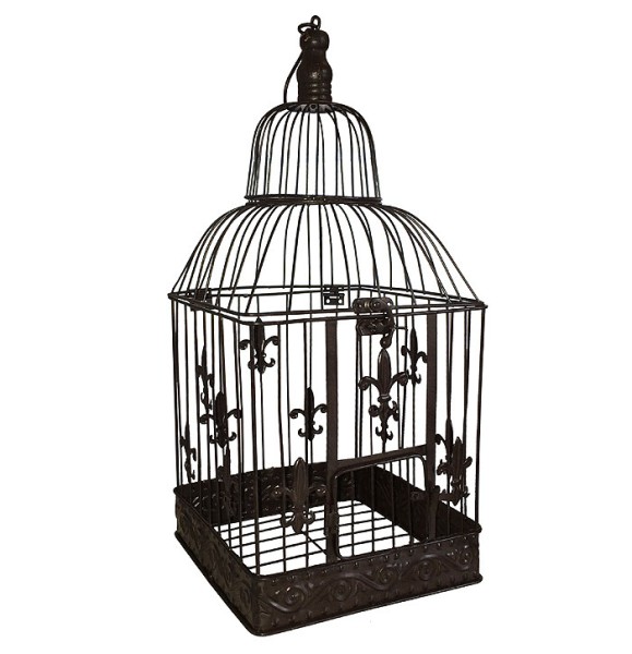 Nostalgischer Deko Vogelkäfig Lilie Landhausstil Dekokäfig Voliere Braun