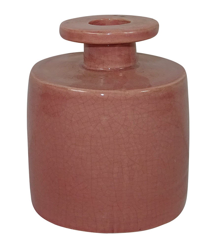 Blumenvase Keramik Rosa Handgefertigt Vase Mediterran