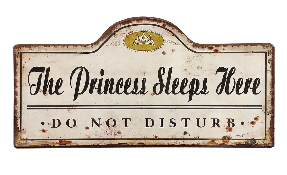 Blechschild "The Princess Sleeps Here" Vintage Nostalgie 50x25cm