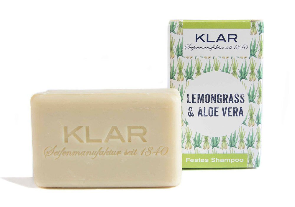 KLAR Festes Shampoo Lemongrass & Aloe Vera – fettiges Haar – 100g