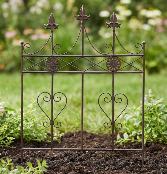 Beetzaun Metall Zum Stecken Beeteinfassung Beetumrandung Antik-Stil 51x70cm