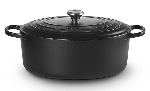 Le Creuset Bräter Signature Oval Gusseisen Schwarz 35cm
