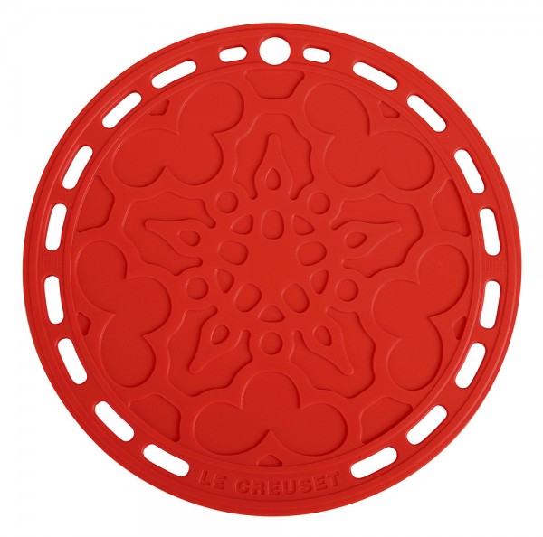 Le Creuset Silikon Untersetzer Tradition Rund Kirschrot 20cm