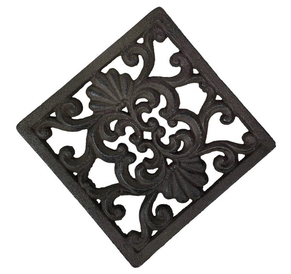Topfuntersetzer Quadratisch Untersetzer Vintage Gusseisen Braun Antik-Stil 15cm