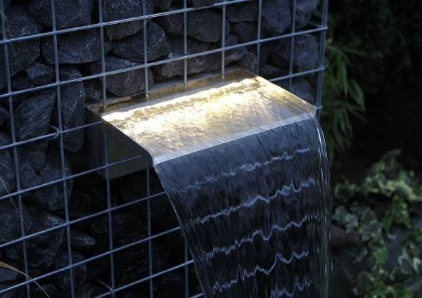Ubbink Niagara 30 LED Wall Wasserfall Element Edelstahl Beleuchtet