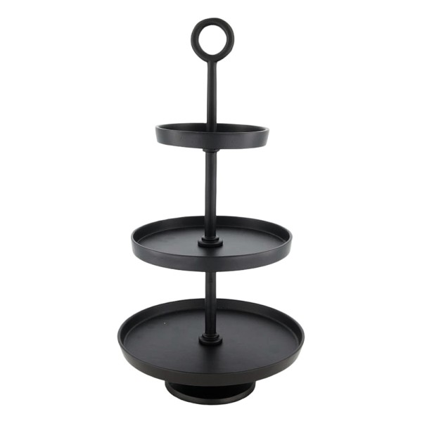 Etagere Aluminium Schwarz 3 Stöckig Landhaus-Stil Servierständer 47cm