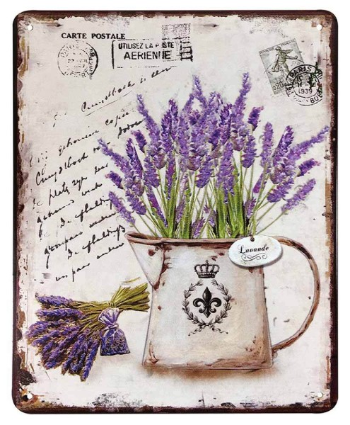 Blechschild Lavande Dekoschild Lavendel Provence Nostalgie Vintage 25x20cm