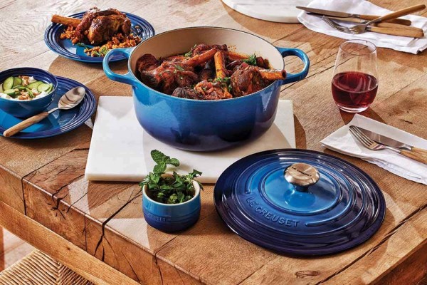 Le Creuset Bräter Signature Rund Gusseisen Azure Blau