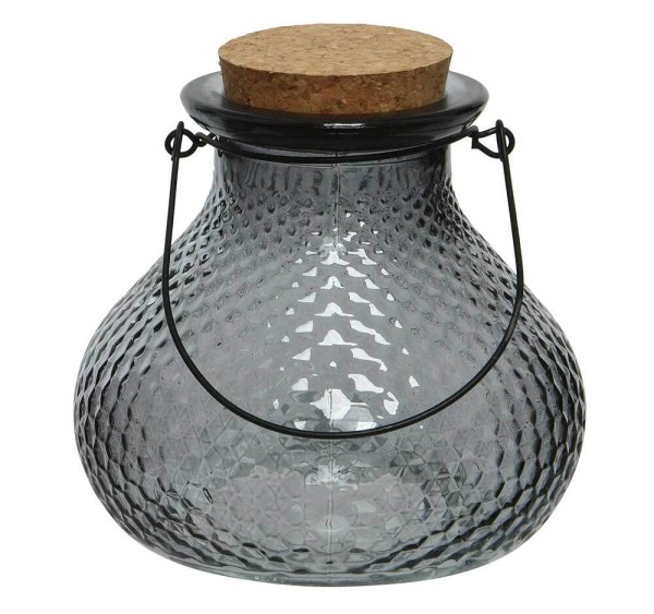 Wespenfalle Glas Grau Taupe zum Aufhängen Landhausstil Insektenfalle 13cm