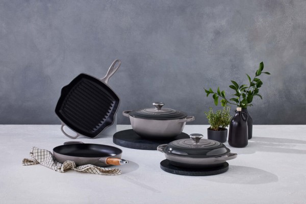 Le Creuset Grillpfanne Quadratisch Signature Gusseisen Flint Grau 26cm