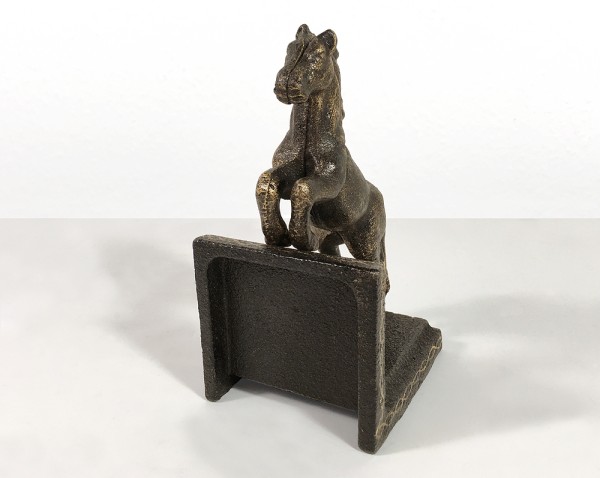 Buchstützen Pferd 2 Stück Buchständer Gusseisen Antik-Stil Paar Bronze-Optik