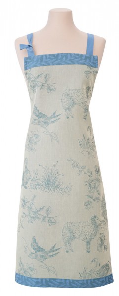 Le Jacquard Français Schürze Joséphine Myosotis Blau 90x96 Baumwolle