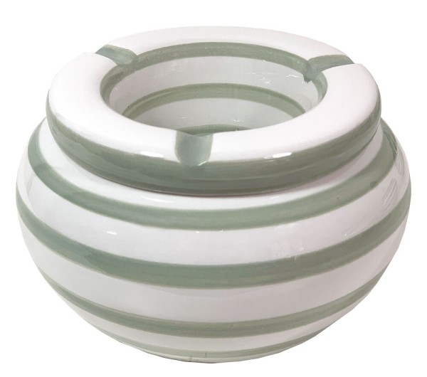 Sturmaschenbecher XL Keramik 14 cm Windaschenbecher für draußen Gestreift