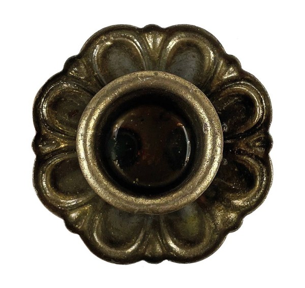 Vase Glas mit Kerzenhalteraufsatz Gold Flaschenaufsatz Vintage Dekovase