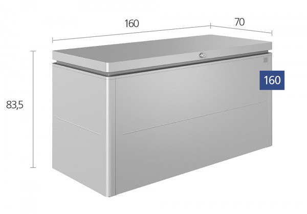 Biohort Loungebox 160 Aufbewahrungsbox 160x70x83,5cm Quarzgrau-Metallic