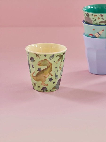 Rice Melamin Becher Dino Medium Melaminbecher Grün Print