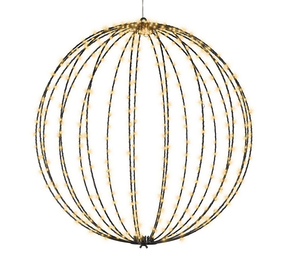 Leuchtkugel Weihnachten zum Hängen LED Kugel Metall Schwarz Stecker Timer O günstig online kaufen