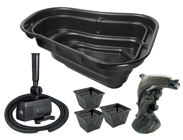Ubbink TEICH-SET 1000 Teichbecken 1000L + Pumpe Schlauch Wasserspeier Pflanzkörbe