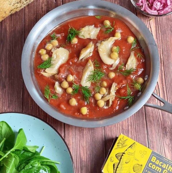 Aveiro Stockfisch mit Kichererbsen und Zwiebel Bacalhau com Grao - Dose 120 g