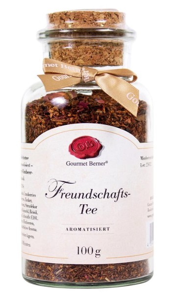Gourmet Berner Freundschafts-Tee Früchtetee Cranberry Himbeer Glas 100 g