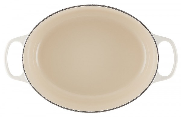 Le Creuset Bräter Signature Oval Gusseisen Meringue 33cm