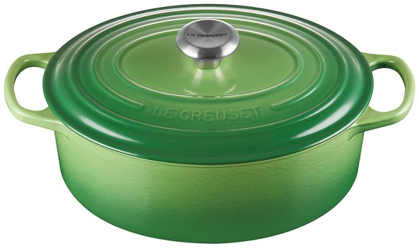 Le Creuset Bräter Signature Oval Gusseisen Bamboo Green