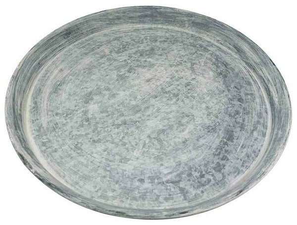 Tablett Rund Zink Vintage-Stil Zinktablett Dekotablett Zinkteller Landhaus