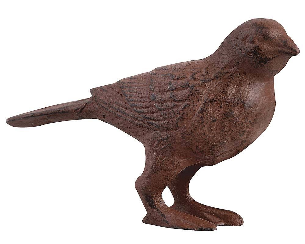 Vogel Figur Dekofigur Rustikal Gusseisen Antik-Braun 8cm