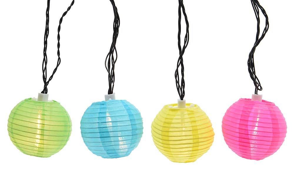 LED Lichterkette Lampions Bunt Partybeleuchtung für Innen und Außen 20 LED 9,5m LED Lichterkette Lampions Bunt Partybeleuchtung für Innen und Außen 20 LED 9,5m