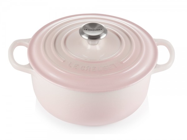Le Creuset Bräter Signature Rund Gusseisen Shell Pink 20cm