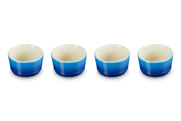 Le Creuset Förmchen 4er-Set Steinzeug Azure Blau 100ml