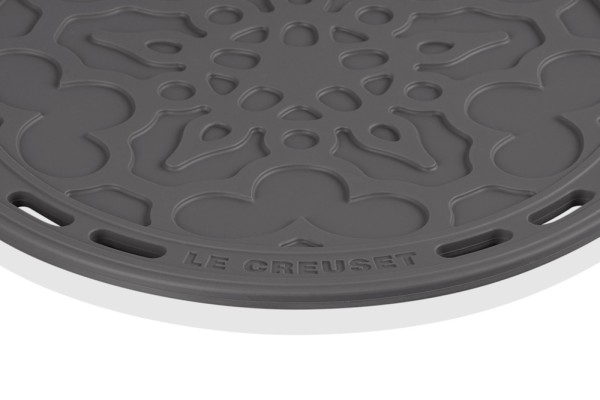 Le Creuset Silikon Untersetzer Tradition Rund Flint Grau 20cm