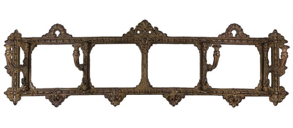 Wandgarderobe Nostalgie 4 bewegliche Haken Gusseisen Braun Antik-Stil Vintage