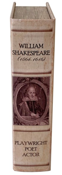 Hohles Buch Geheimfach WILLIAM SHAKESPEARE Buchversteck Buchsafe Antik-Stil