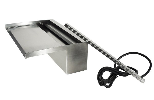 Ubbink Niagara 60 LED Wall Wasserfall Element Edelstahl Beleuchtet