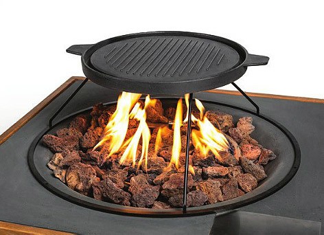 Happy Cocooning Grillplatte mit Deckel für Feuertische 58x34cm