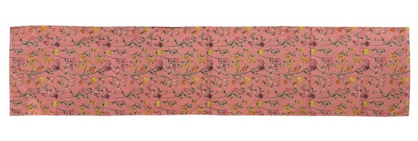Outdoor Tischläufer Altrosa Blumen Vintage-Stil Tischdecke geblümt 150x34cm