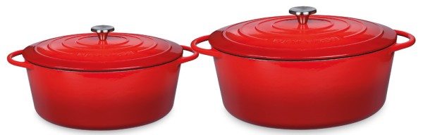 Küchenprofi Bräter Provence Oval Gusseisen Bratentopf Rot