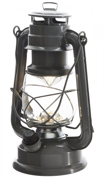 LED Sturmlaterne Grau Sturmlampe Dimmbar Öllampe Vintage Gartenlaterne