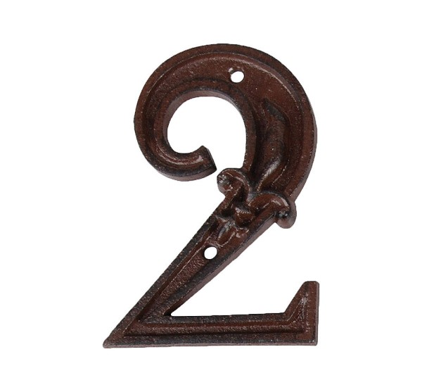 Hausnummer Zahl 2 Zwei Antik-Stil Gusseisen H12cm