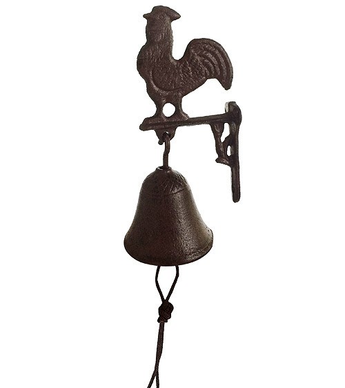 Türglocke Hahn Glocke Landhausstil Gusseisen Rustikal Antik-Stil Braun