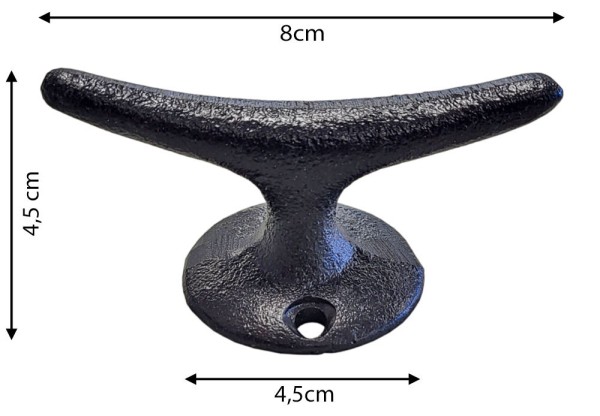 Belegklampe Festmacher Klampe Nostalgie Gusseisen Antik-Stil Schwarz 8cm