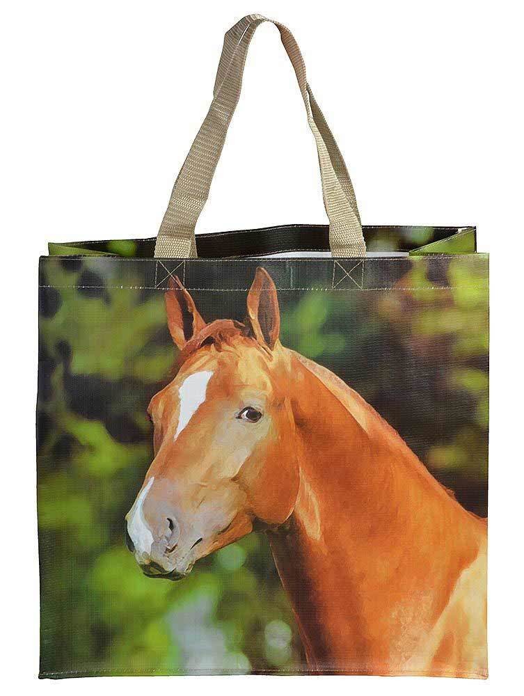 Einkaufstasche Pferd Tragetasche Shopper Bauernhof-Motiv 40x40cm