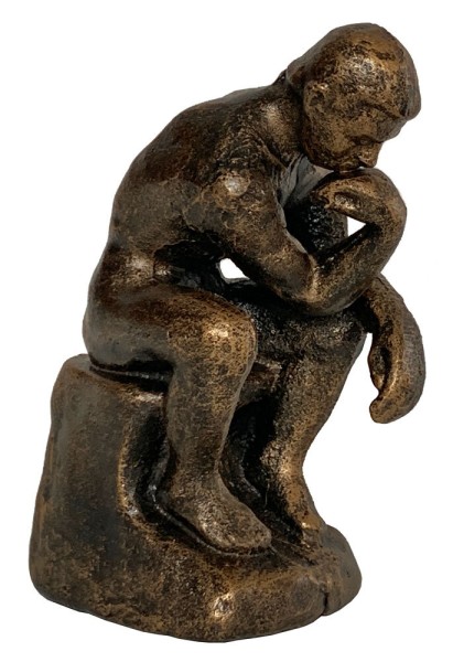 Edle Skulptur "Der Denker" Figur nach Auguste Rodin Eisen Replik 16cm