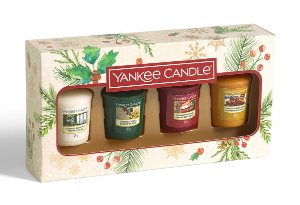 Yankee Candle Geschenkset CHRISTMAS mit 4 Votivkerzen Weihnachten