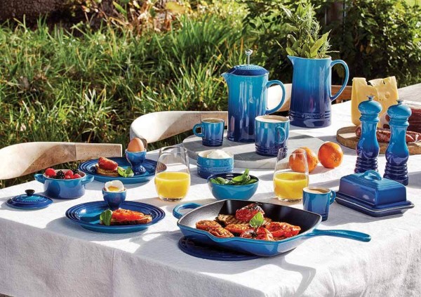 Le Creuset Frühstücksteller Steinzeug Azure Blau 22cm