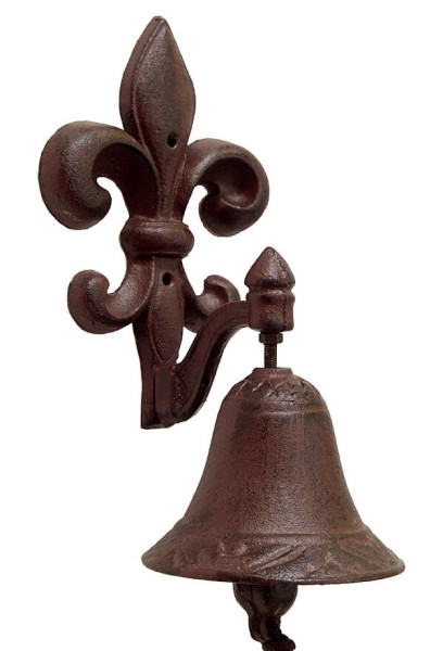 Türglocke Lilie Fleur-de-Lys Glocke Nostalgie Gusseisen Antik-Stil Braun