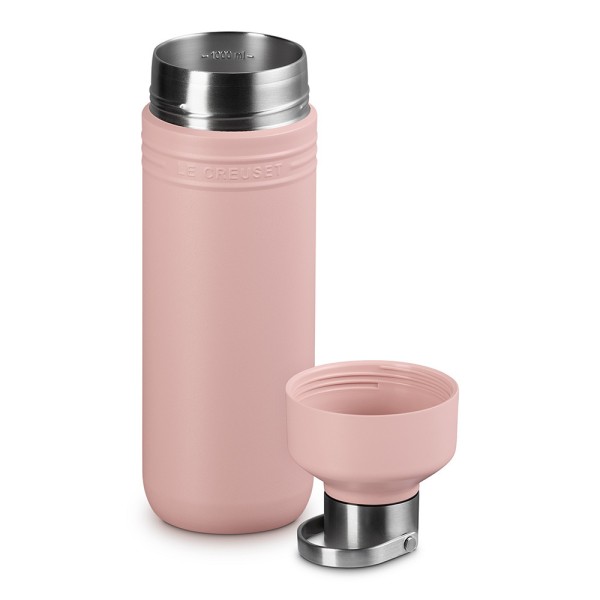 Le Creuset Trinkflasche On The Go Edelstahl Isolierflasche Shell Pink