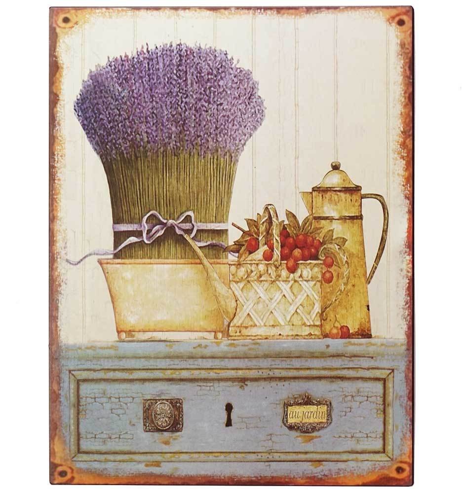 Nostalgie Blechschild Provence Lavendel Dekoschild Antik-Stil 33x25cm