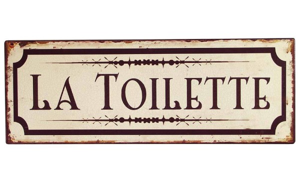 Blechschild LA TOILETTE Toilettenschild Vintage Nostalgie Dekoschild 36x13cm